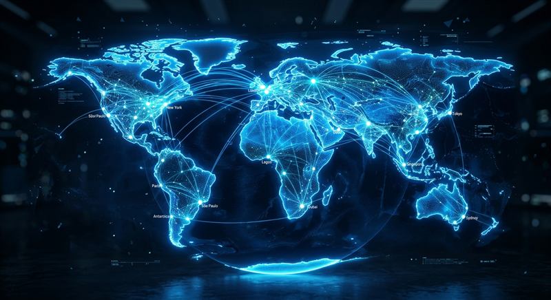 Mappa delle rotte commerciali internazionali I.N.B.